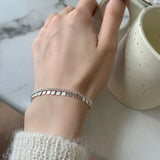 Silver Geometric Tassel Chain Bracelet for Women