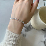 Silver Geometric Tassel Chain Bracelet for Women