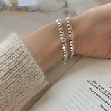 Silver Geometric Tassel Chain Bracelet for Women