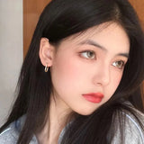 Silver O-Shape Square Hoop Earrings For Women