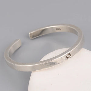 Silver Moon Sun Bracelet Minimalist Style Vintage Tai Jewelry Couple Gift