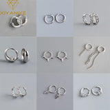 Silver Multi-style Round Hoop Earrings Retro Ear Jewelry Accessories