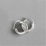 Silver Multi-style Round Hoop Earrings Retro Ear Jewelry Accessories