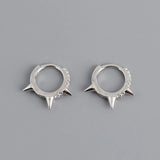 Silver Multi-style Round Hoop Earrings Retro Ear Jewelry Accessories