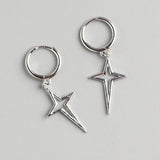 Silver Multi-style Round Hoop Earrings Retro Ear Jewelry Accessories