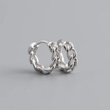 Silver Multi-style Round Hoop Earrings Retro Ear Jewelry Accessories