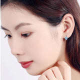 Silver Cat Paw Stud Earrings Zircon Party Jewelry Allergy-Free