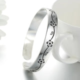 Vintage Plum Flower Cuff Bracelet Charm Wedding Jewelry
