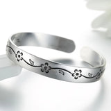 Vintage Plum Flower Cuff Bracelet Charm Wedding Jewelry