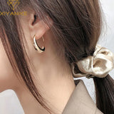 Silver Stud Earrings French Plated C Shape Earring Bride Jewelry