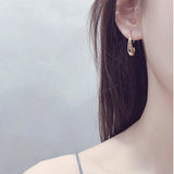 Silver Stud Earrings French Plated C Shape Earring Bride Jewelry