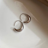 Silver Stud Earrings French Plated C Shape Earring Bride Jewelry
