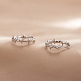 Silver Thorns Hoops Earrings For Women Girl Jewelry Party Wedding