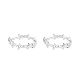 Silver Thorns Hoops Earrings For Women Girl Jewelry Party Wedding