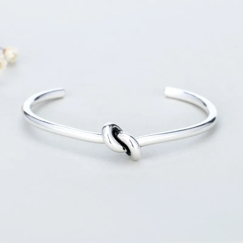 Silver Vintage Weaving Bangles & Bracelet For Women Wedding Charming Jewelry