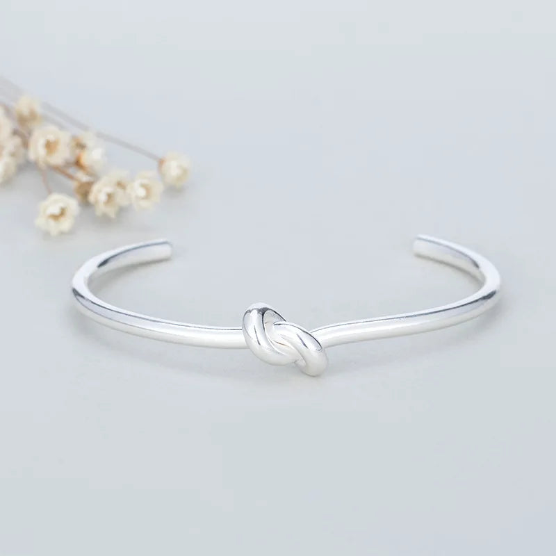 Silver Vintage Weaving Bangles & Bracelet For Women Wedding Charming Jewelry