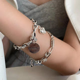 Vintage Distressed Love Heart Bracelet Unique Jewelry Gift