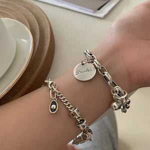 Vintage Distressed Love Heart Bracelet Unique Jewelry Gift