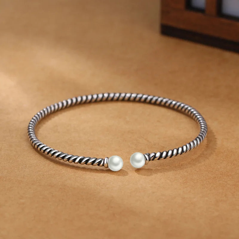 Vintage Silver Weave Bracelets & Bangles for Women