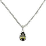 Green Crystal Water Drop Necklace for Women Girl Choker