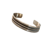 Vintage Thai Silver Serrated Indian Opening Bracelet