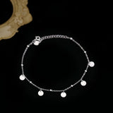 XIYANIKE Silver Disc Anklet Female Temperament Unique All-match Foot Bracelet