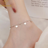 XIYANIKE Silver Disc Anklet Female Temperament Unique All-match Foot Bracelet