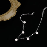 XIYANIKE Silver Disc Anklet Female Temperament Unique All-match Foot Bracelet