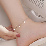 XIYANIKE Silver Disc Anklet Female Temperament Unique All-match Foot Bracelet