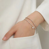 XIYANIKE Silver Double Layer Lucky Round Bracelet