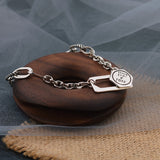 XIYANIKE Silver Geometric Hexagonal Letter Bracelet Female Personality