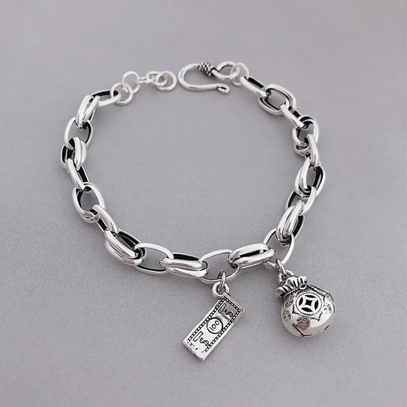 XIYANIKE Retro Dollar Purse Lucky Bag Chain Bracelet
