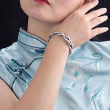 XIYANIKESilver Three-strand Twist Bracelet Adjustable Opening