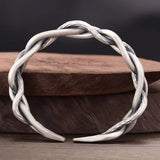 XIYANIKESilver Three-strand Twist Bracelet Adjustable Opening