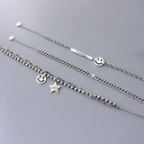 XIYANIKE Smiling Face Bracelet for Women Vintage Silver Fine Jewelry