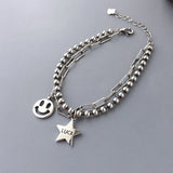 XIYANIKE Smiling Face Bracelet for Women Vintage Silver Fine Jewelry