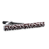 XKZM Classic Silvery Tie Clips for Men Enamel Engrave Pattern Necktie Bar