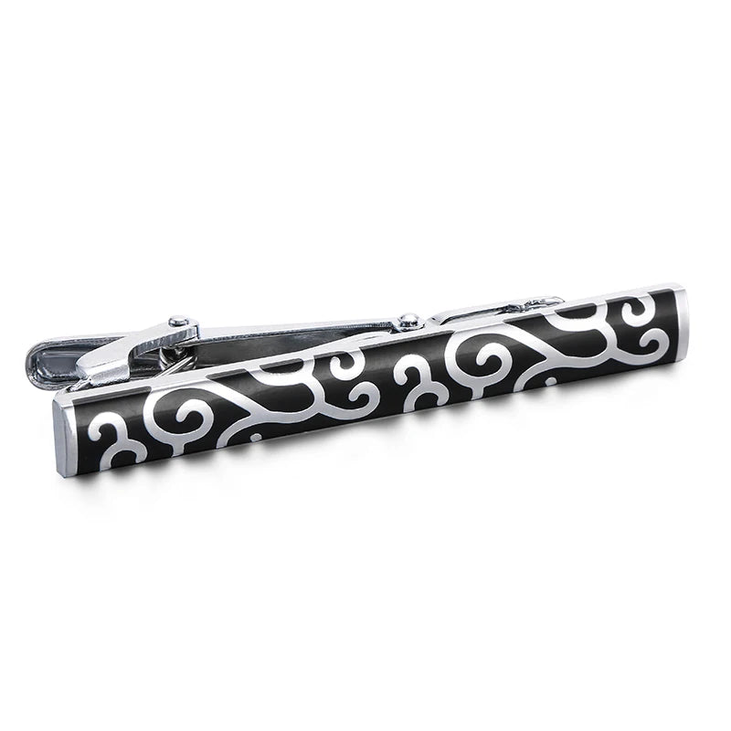 XKZM Classic Tie Clip for Men Engrave Pattern Necktie Tie Bar Clasp