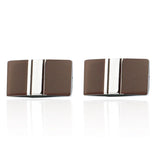 XKZM Red Bars Enamel Cufflink French Shirt for Men Wedding Button Silver