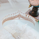 Classic Bridal Crown CZ Crystal Wedding Tiara High End Jewelry