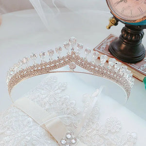Classic Bridal Crown CZ Crystal Wedding Tiara High End Jewelry