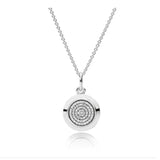 Delicate Double Butterfly Key Flower Pendant with Diamonds