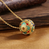 S925 Sterling Silver Blue Round Lucky Ball Necklace for Women