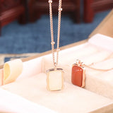 925 Silver South Red Agate Hetian Jade Necklace For Women Wedding