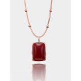 925 Silver South Red Agate Hetian Jade Necklace For Women Wedding