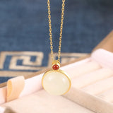 925 Silver Hetian Jade Personalized Necklace Wedding Jewelry