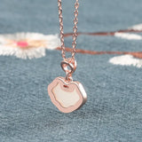 925 Silver Red Agate Hetian Jade Rose Safety Lock Necklace for Women