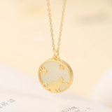 S925 Sterling Silver Hetian Jade Cat Paw Necklace Wedding Jewelry