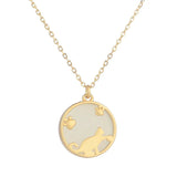 S925 Sterling Silver Hetian Jade Cat Paw Necklace Wedding Jewelry