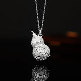 ZFSILVER S925 Sterling Silver 3-D Gourd Necklaces For Women